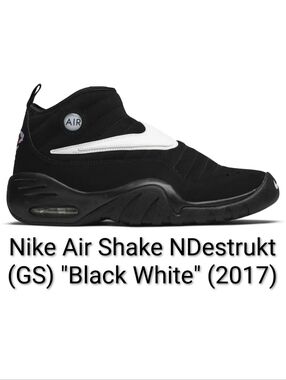 Nike Shake N' Destrukt (GS)Rare "Black White" (2017) M6Y/W7.5  EUC